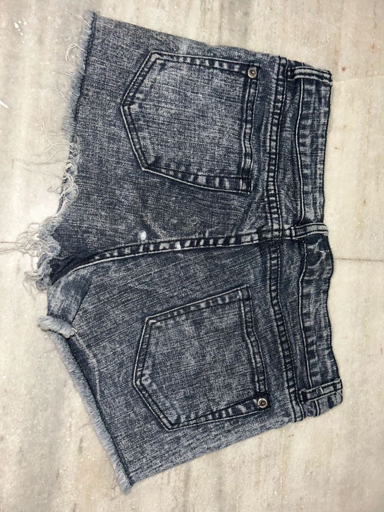 Distressed Denim Shorts