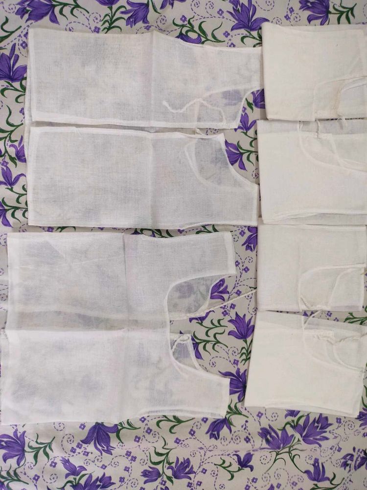 White cotton jablas for new born babies