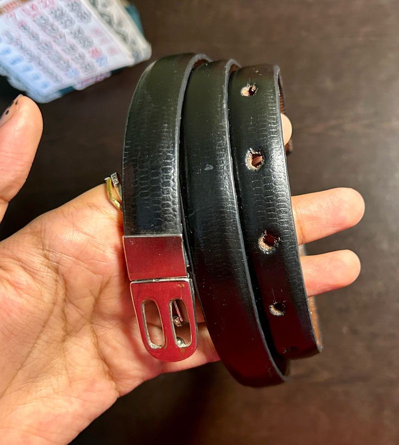 khadims Classic Black Reversible Belt