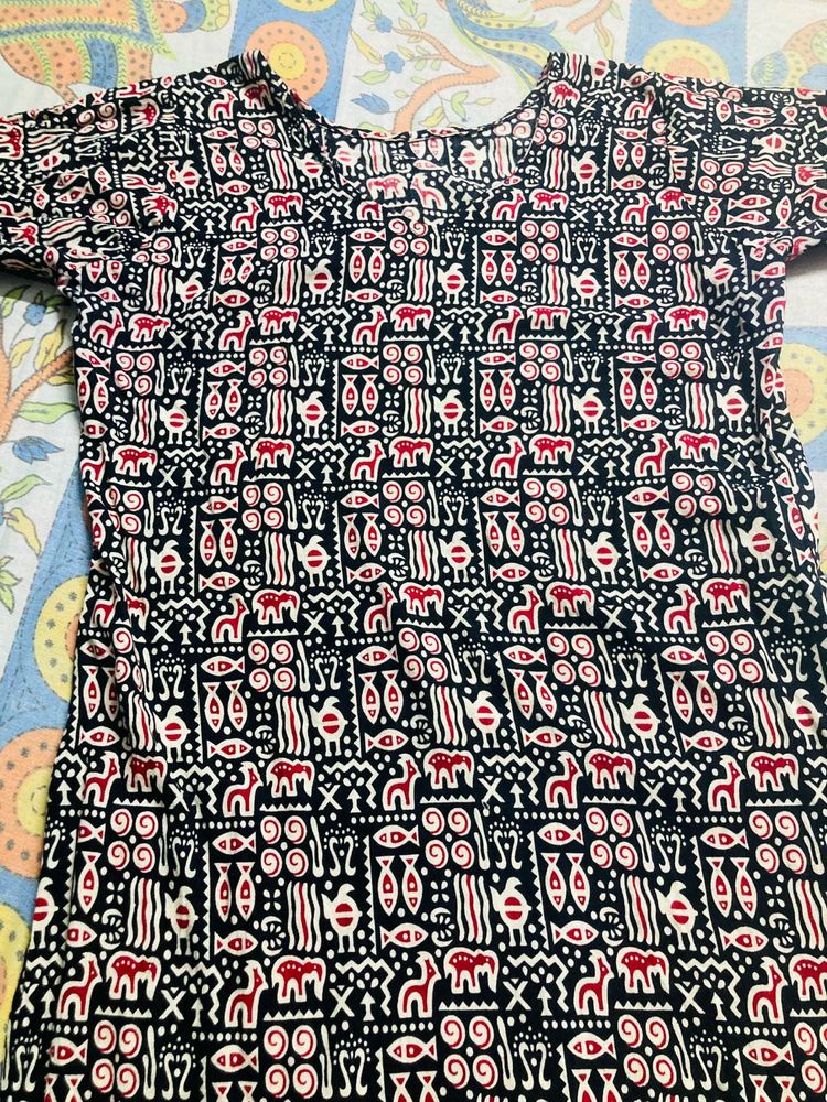 Pure Cotton Jaipuri Printed Kurta