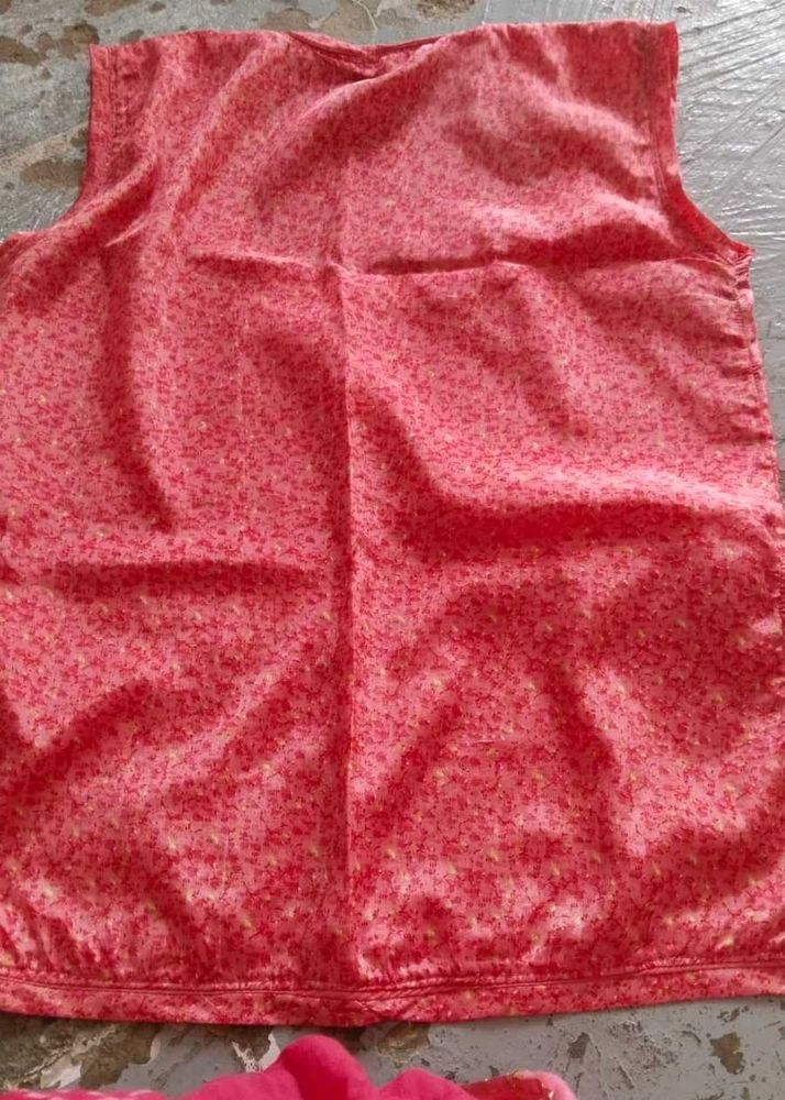 Red Printed lehenga kurta set