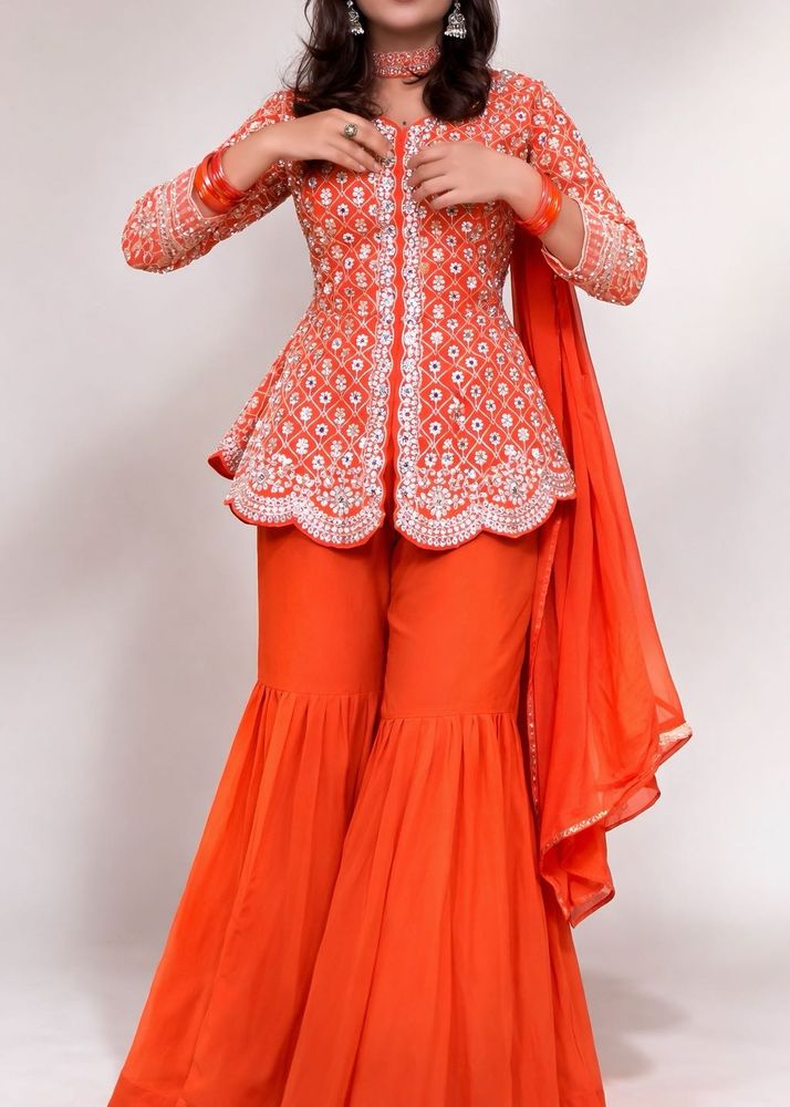 Orange Gharara Set