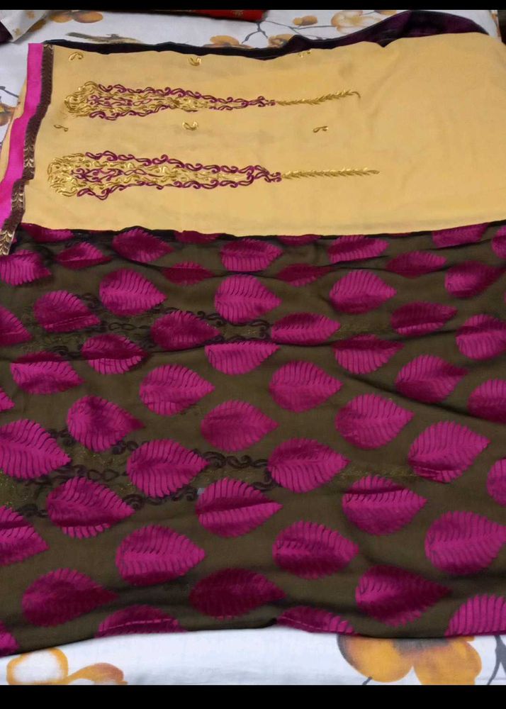 New Saree Without Blouse Piece No Blous