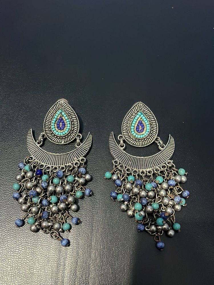 Boho Chandelier Earrings with Beads