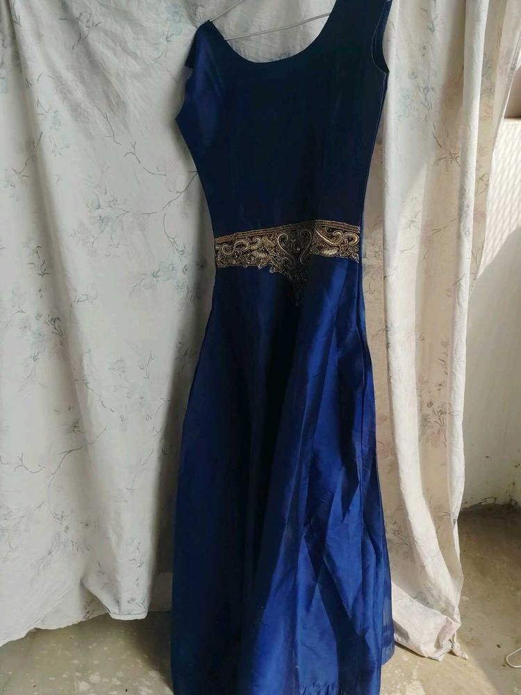 Royal Blue Embroidered Gown