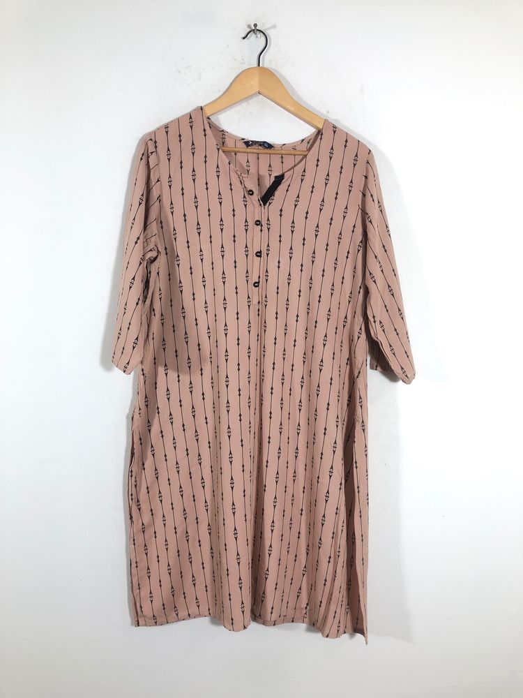 Beige Printed Kurtas(Women’s)