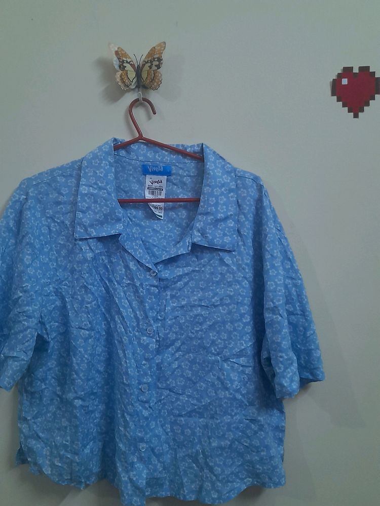 Light Blue Cropped Shirt 👕