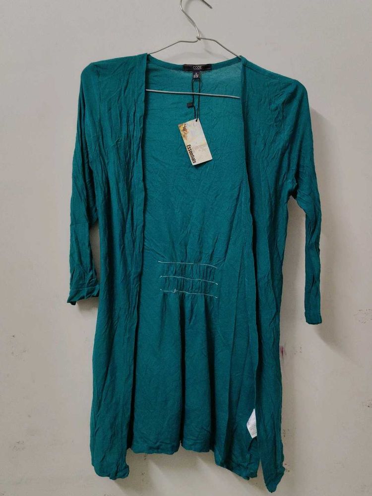 Teal Open Front Cardigan