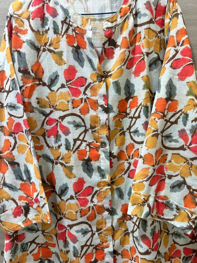 Vibrant Floral Print Kurta