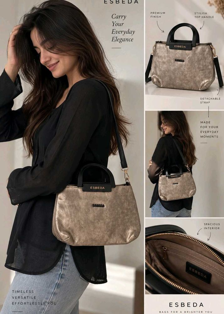 ESBEDA Textured Handbag with Detachable Strap
