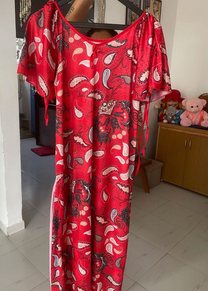 Red Paisley Maxi Dress