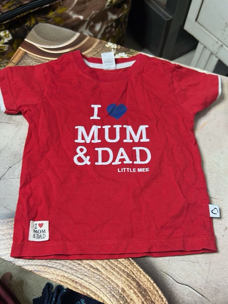 Red "I Love Mum &amp; Dad" T-Shirt
