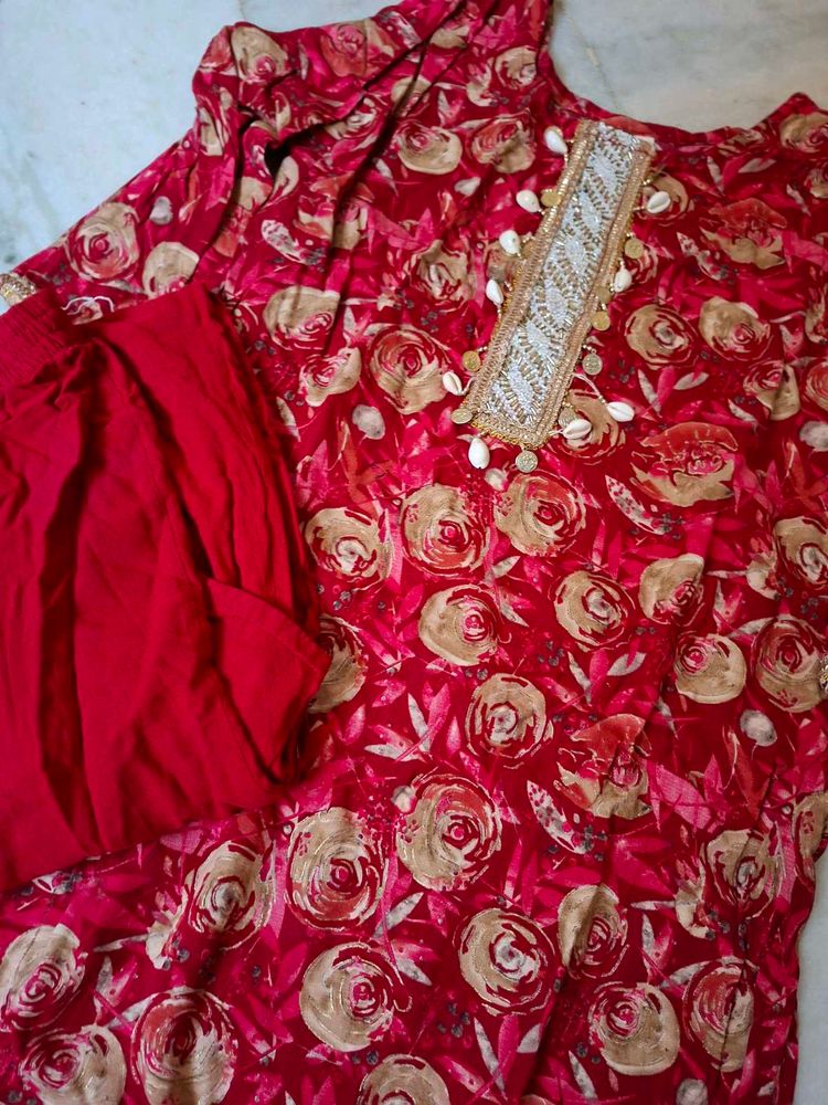 Floral Print Kurta Set