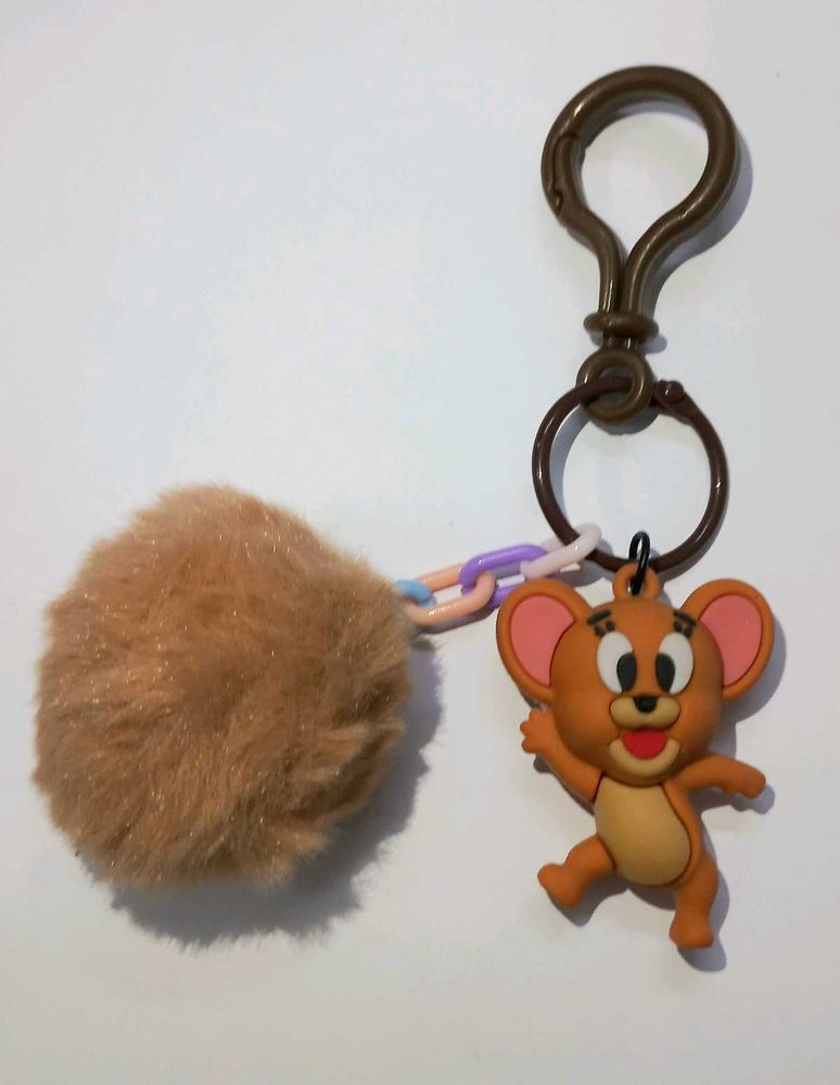 Jerry Mouse Keychain with Pompom