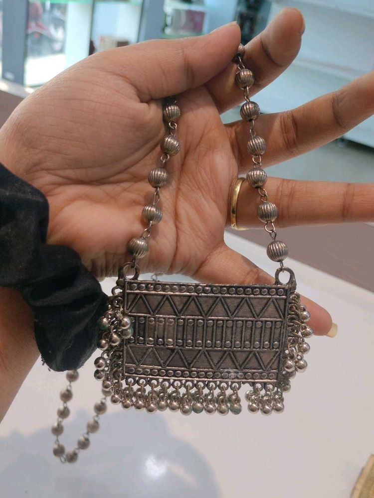 Bohemian Silver Tribal Necklace