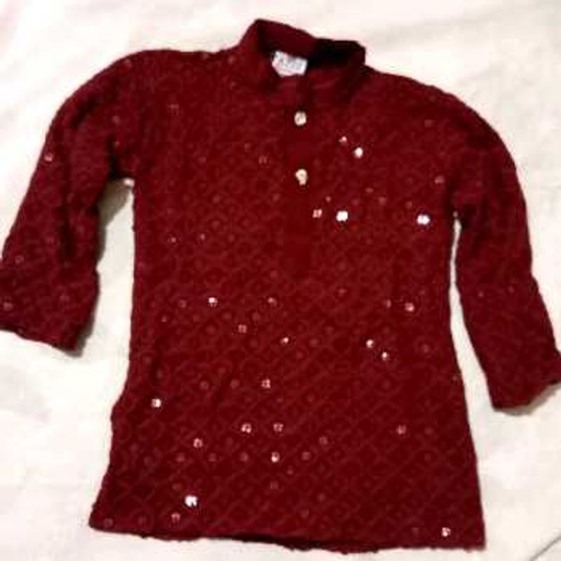 Sparkling Maroon Kurta