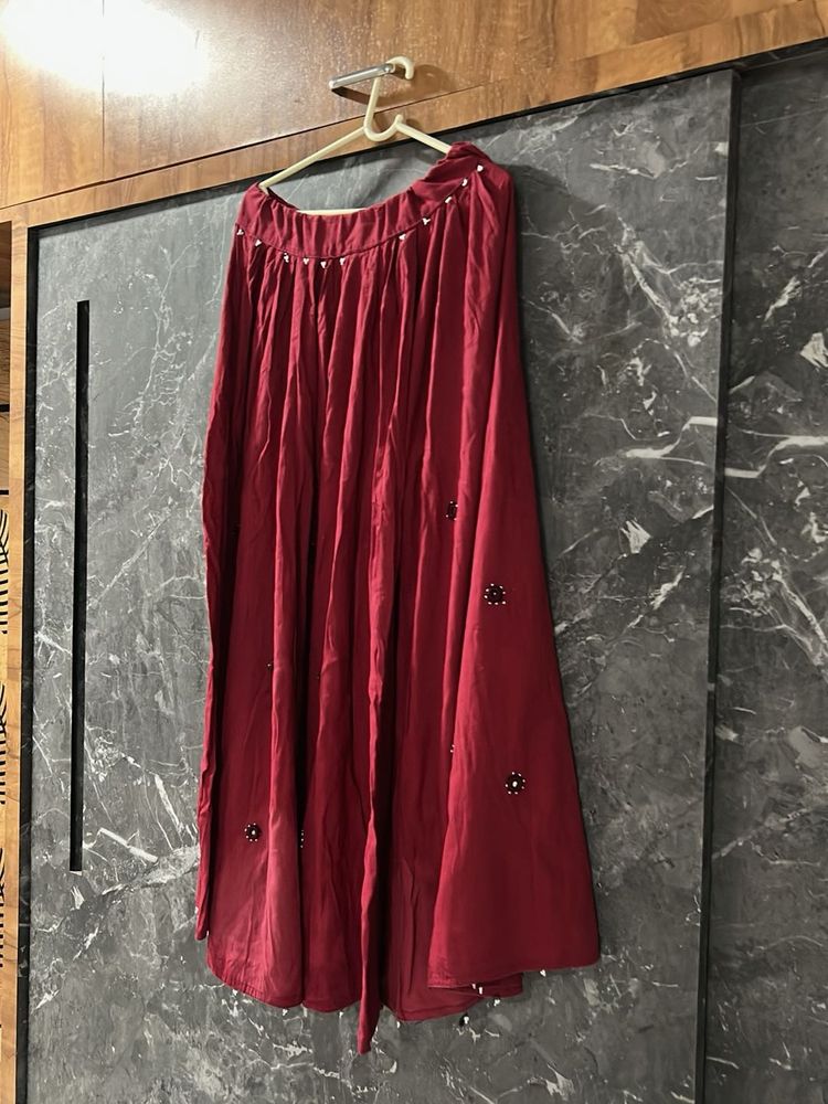 navaratri Maroon Embellished lehenga