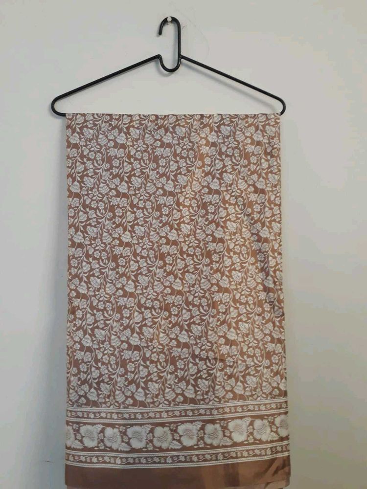 Light Btown/nude Floral Printl Lightweight   Saree