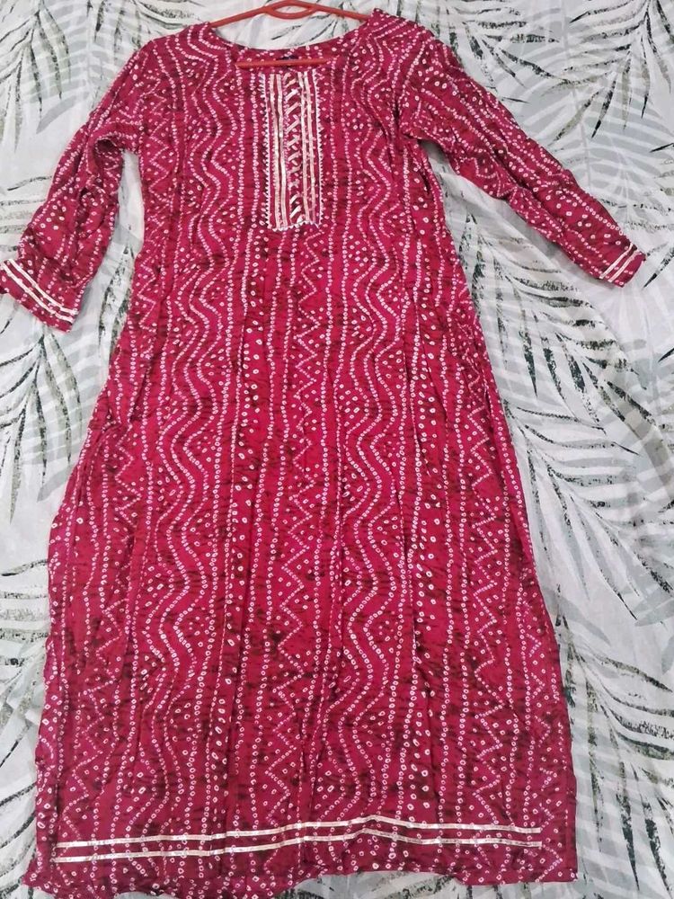 Elegant Red Printed Kurta
