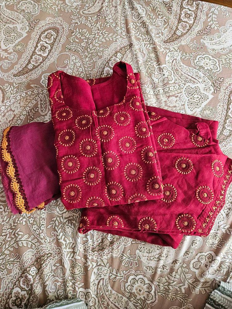 Hand embroidered full Kurta Set