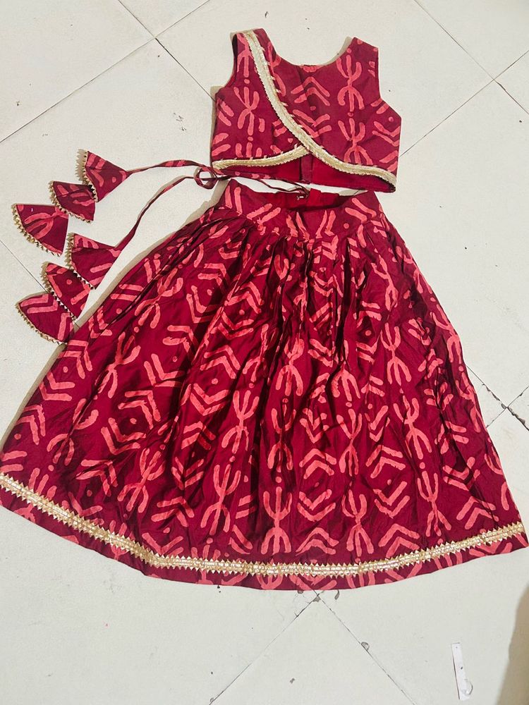Girls Printed 3-Piece Lehenga &amp; Choli with Dupatta