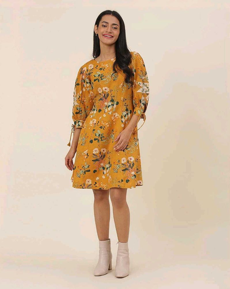 FabNU Floral Print A-Line Dress