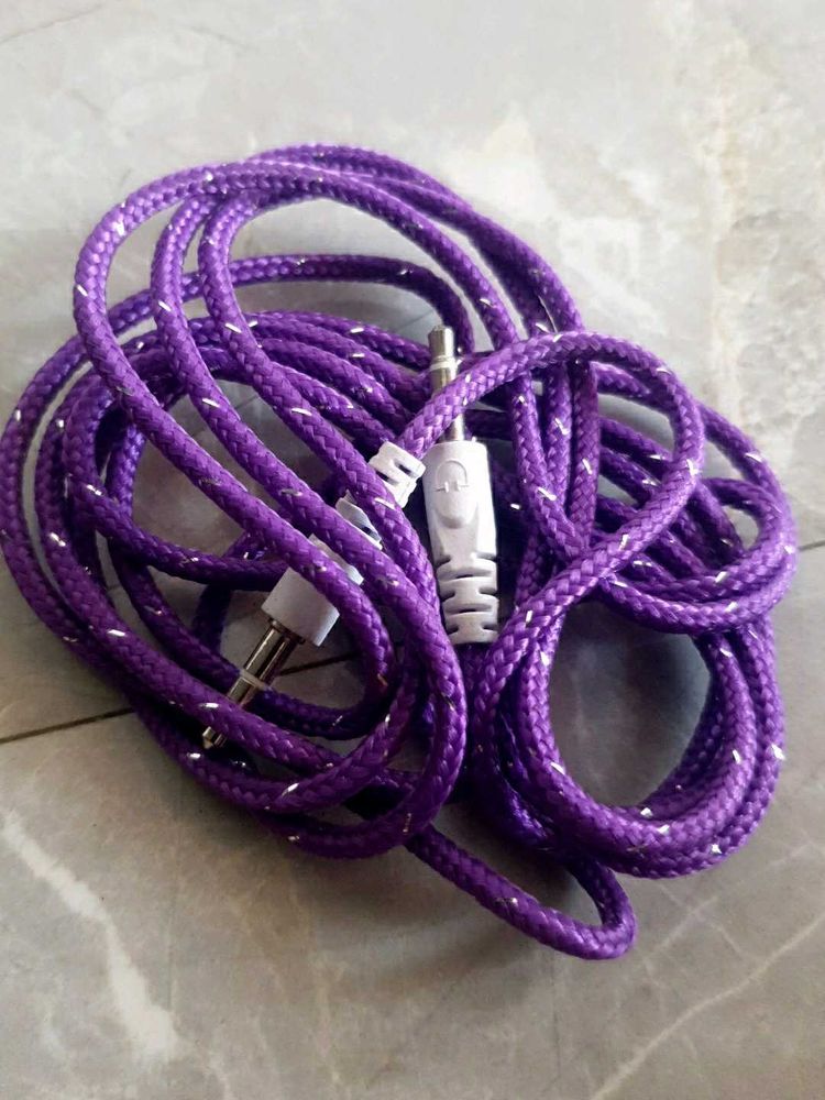 Vibrant Purple Braided Audio Cable