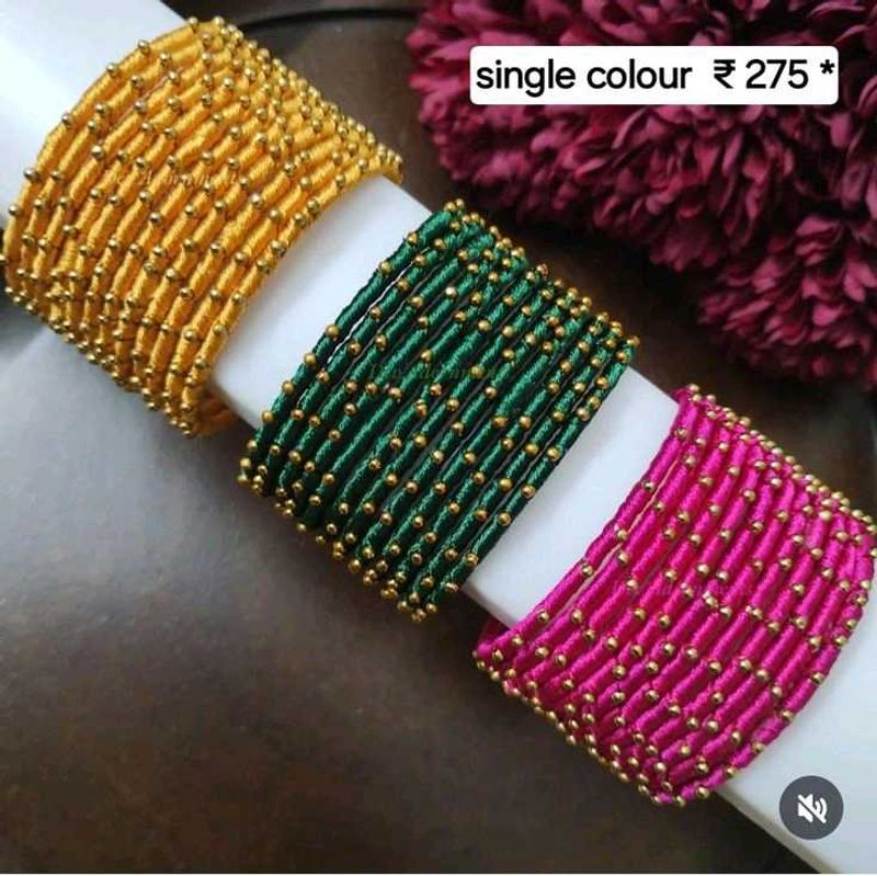 Vibrant Silk Thread Bangles Set