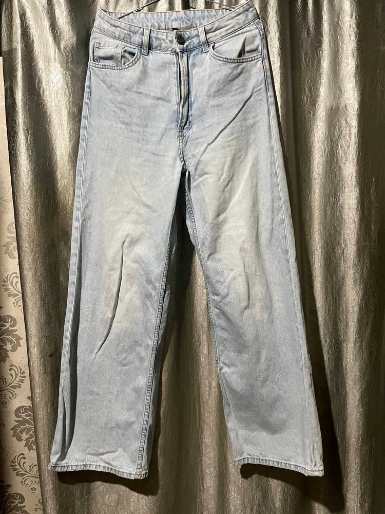 H&amp;M Light Wash Wide Leg Jeans