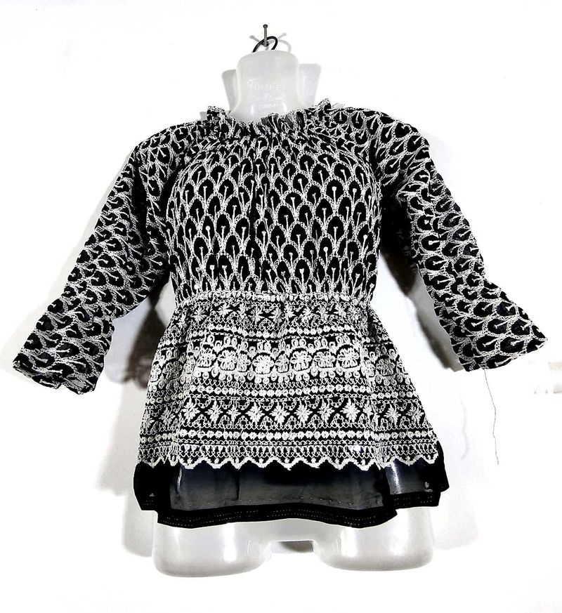 Black Embroidered Top (Women's)