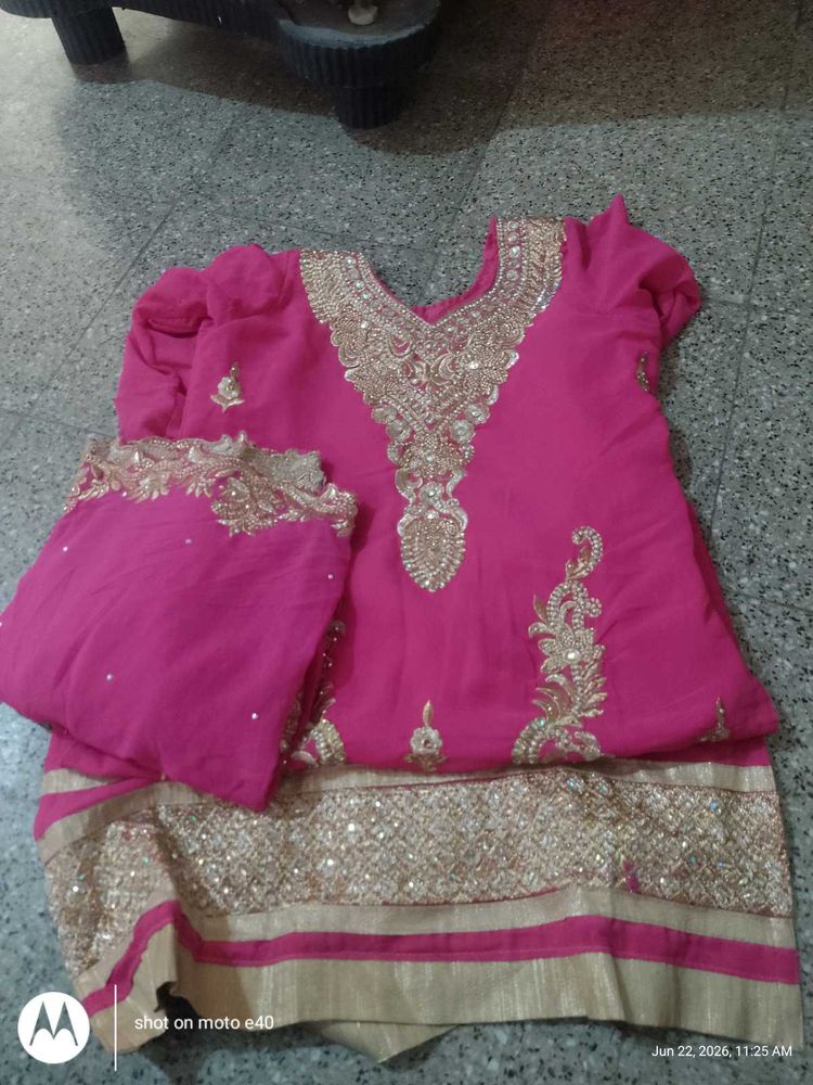 Stunning Pink Embroidered Kurta Set