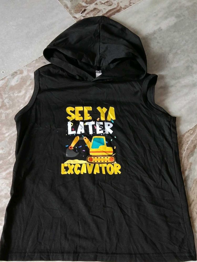Kids Black Excavator Hoodie