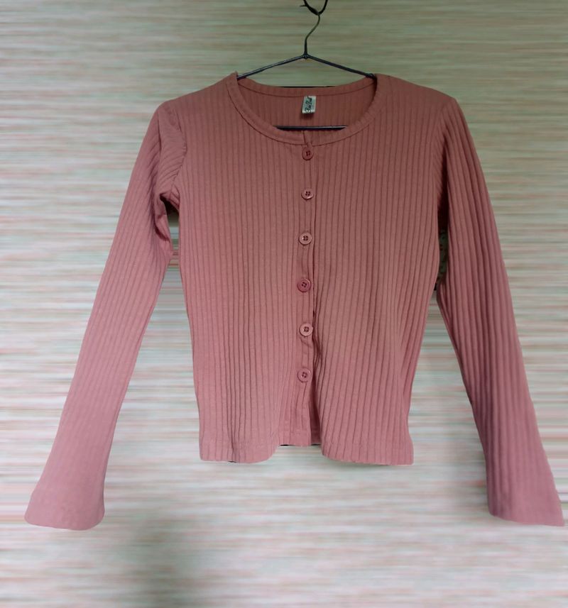 Dusty Pink Thin Knitted Cardigan