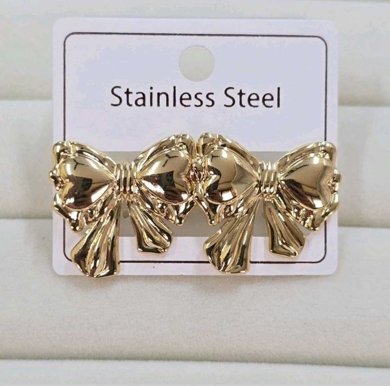 Anti Tarnish Bow Earrings