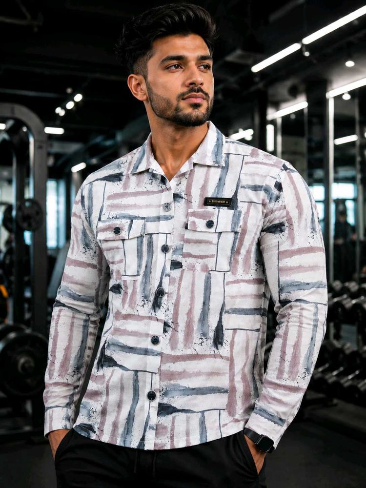 Abstract Brushstroke Print Shirt