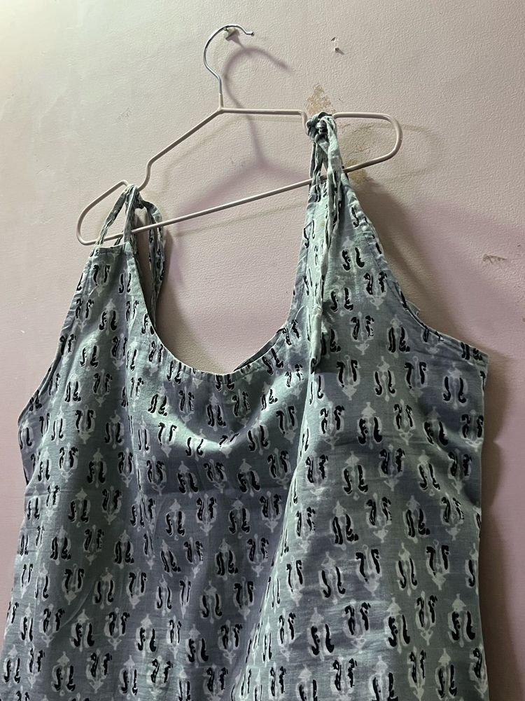 Boho Print Sleeveless Kurta