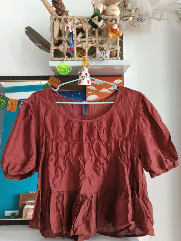 Boho Tiered Puff Sleeve Top