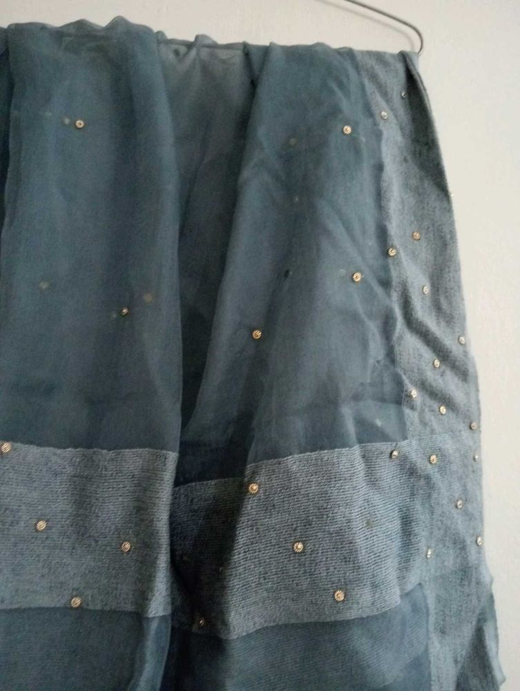 Embellished Grey Dupatta
