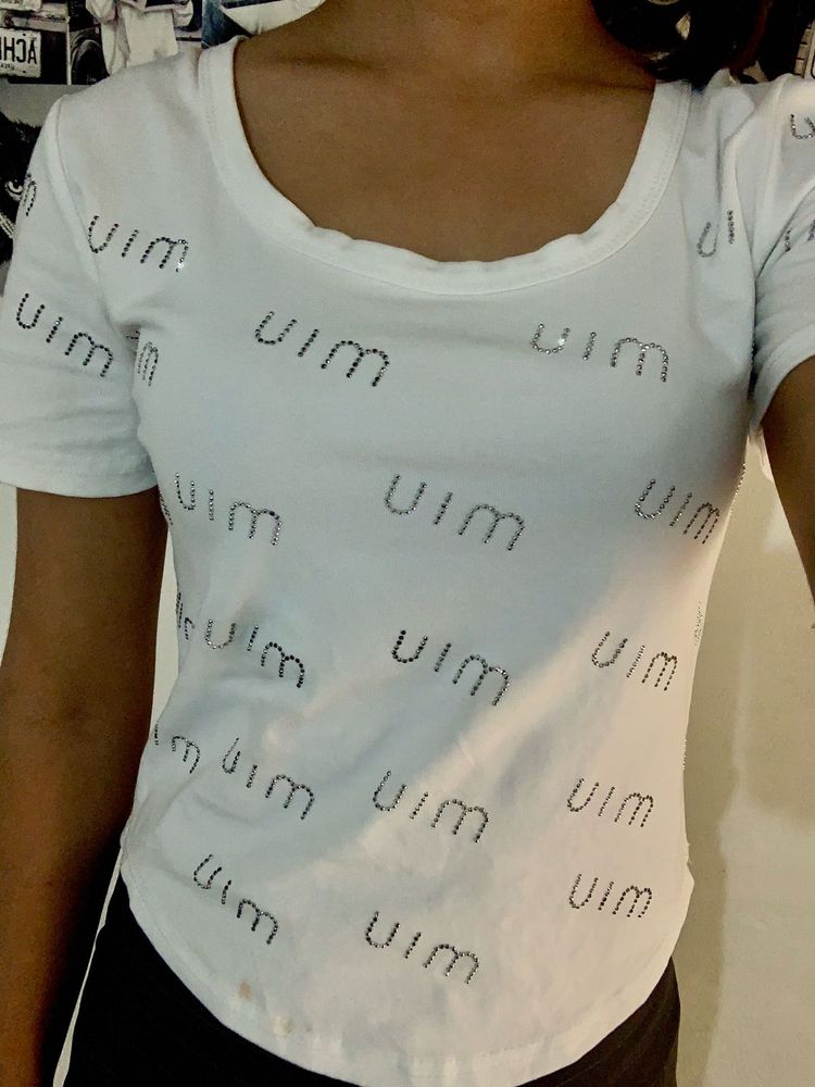 Sparkly Logo White T-Shi