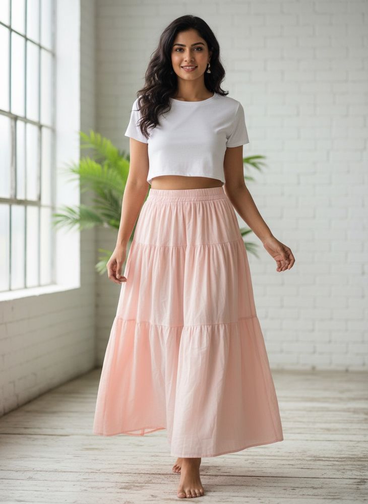Light Pink Tiered Maxi Skirt (unused)