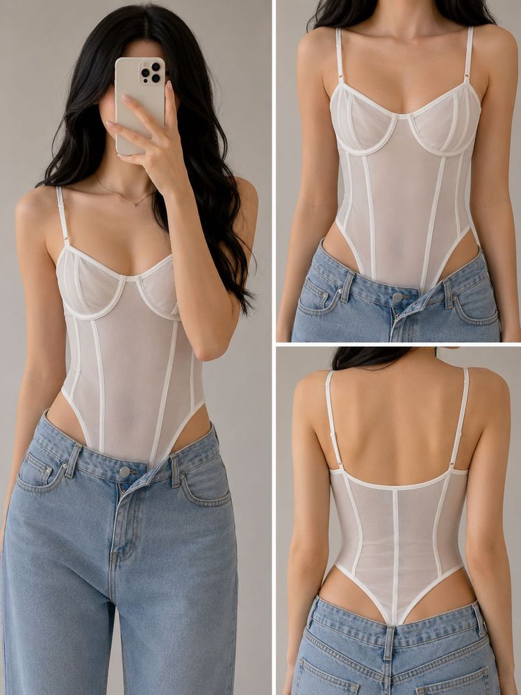 Sheer Corset Bodysuit 💅🏻