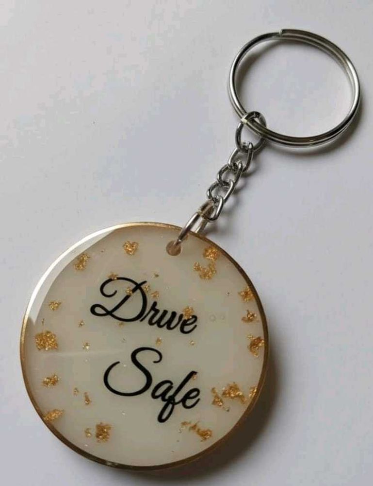 Drive Safe Resin Keychain