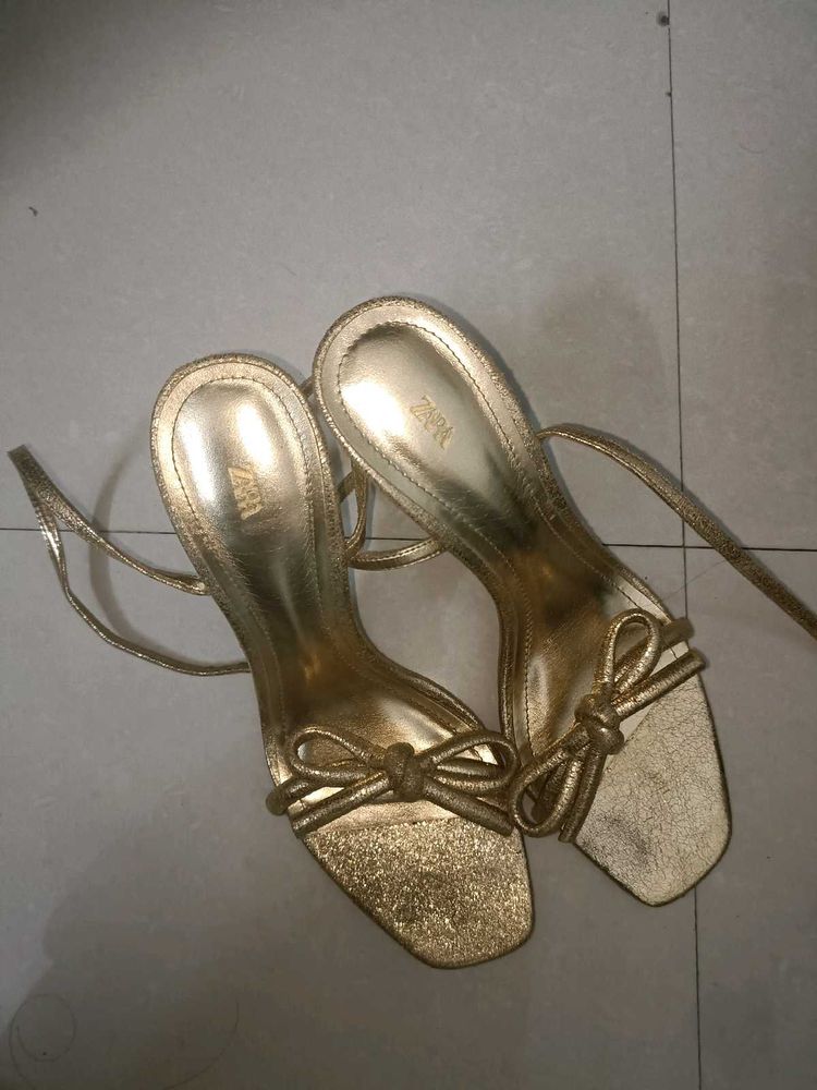 ZARA golden heels
