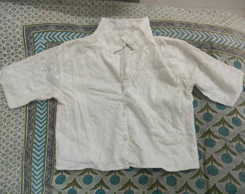 Chic White Broderie Anglaise Top