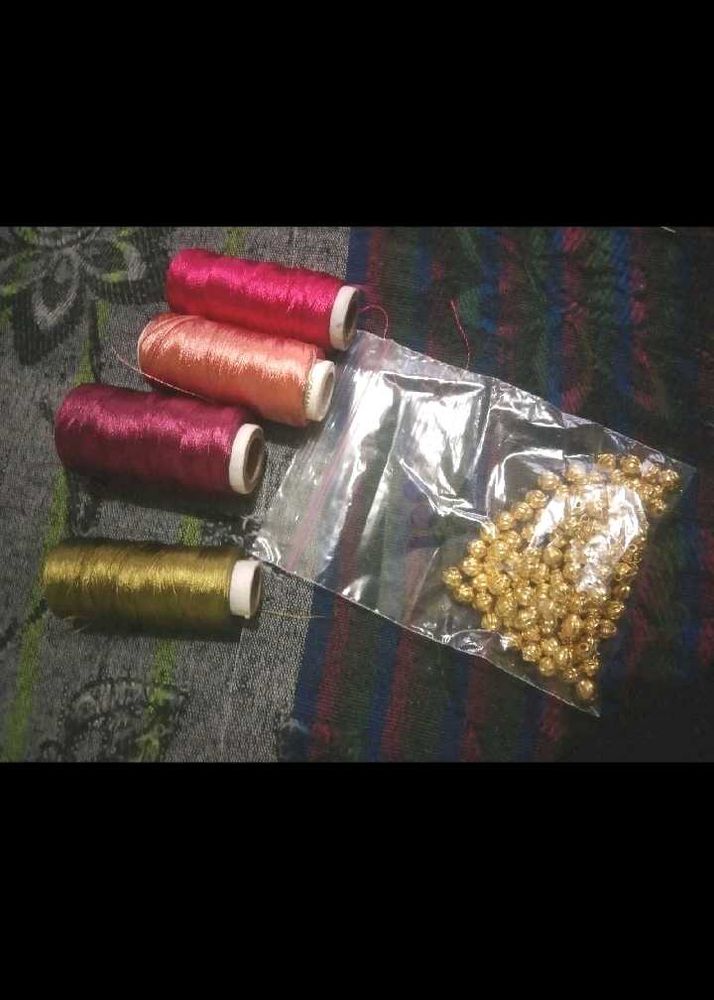 Embroidery Thread &amp; Beads Kit(100)beads