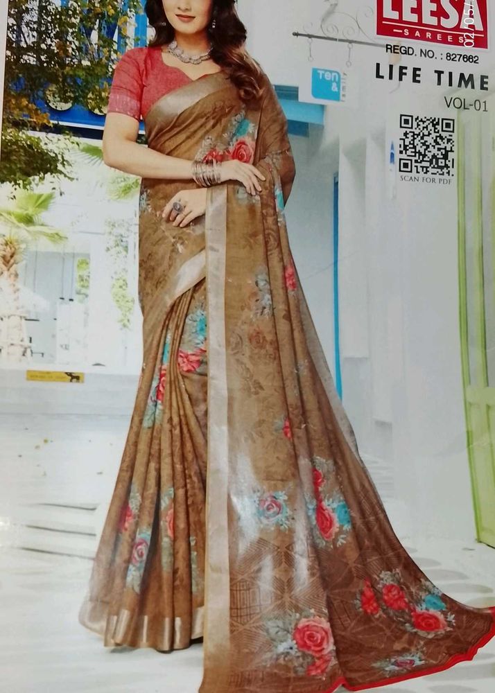 Beautiful Floral Print Saree