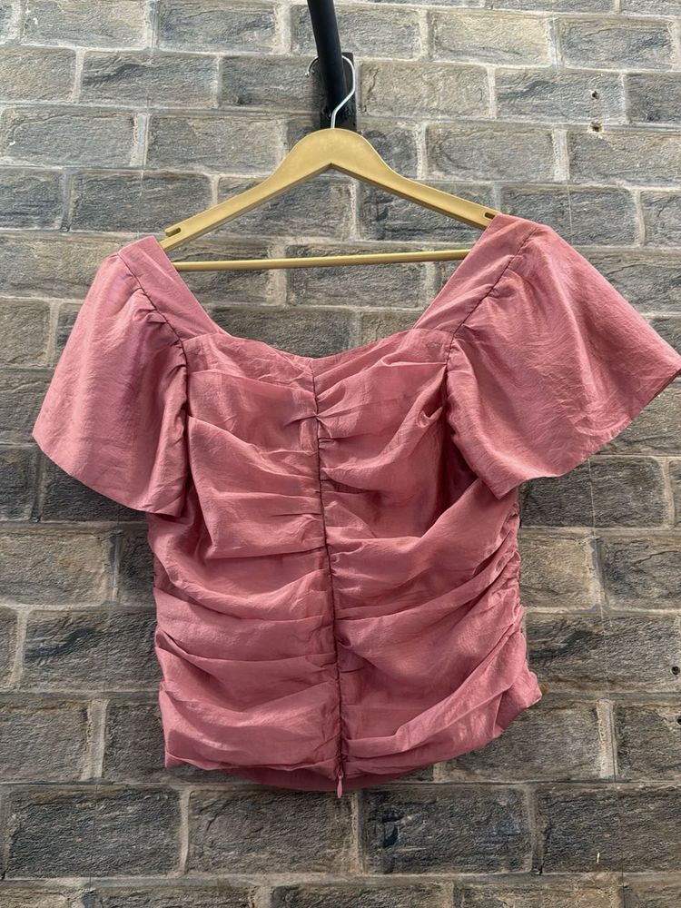 Chic Ruched Bardot Top