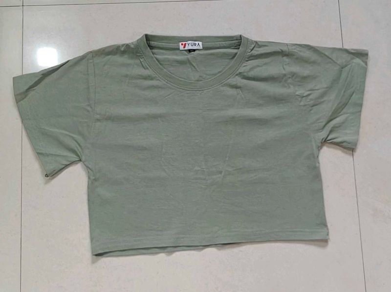 Sage Green Cropped T-Shirt💚