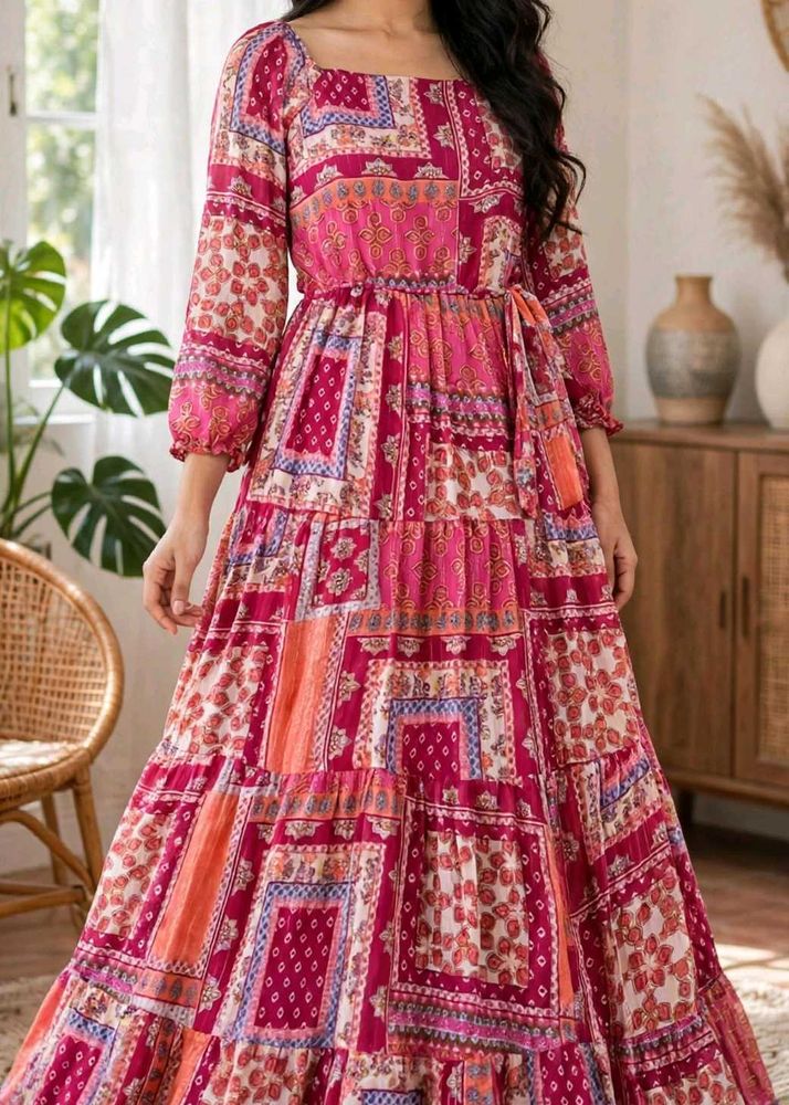 Bohemian Patchwork Maxi Dress