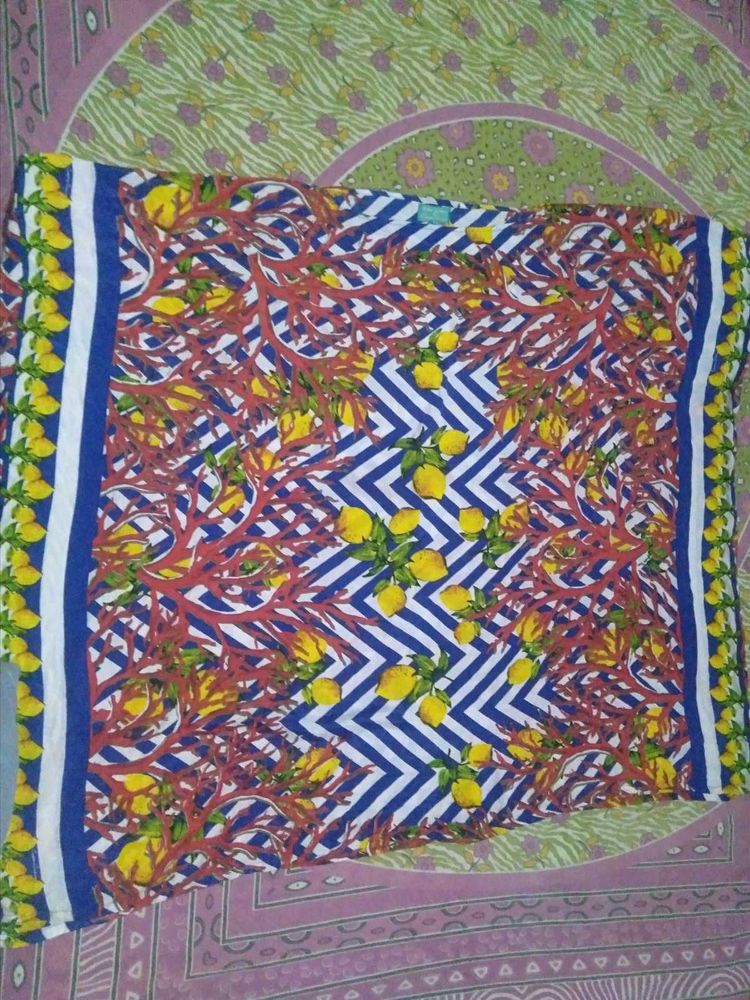 Vibrant Lemon &amp; Coral Print kaftan
